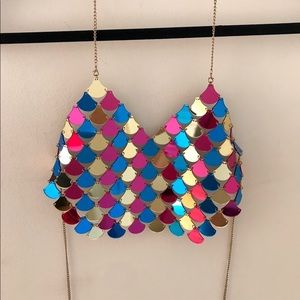 Multicolored adjustable bra crop top